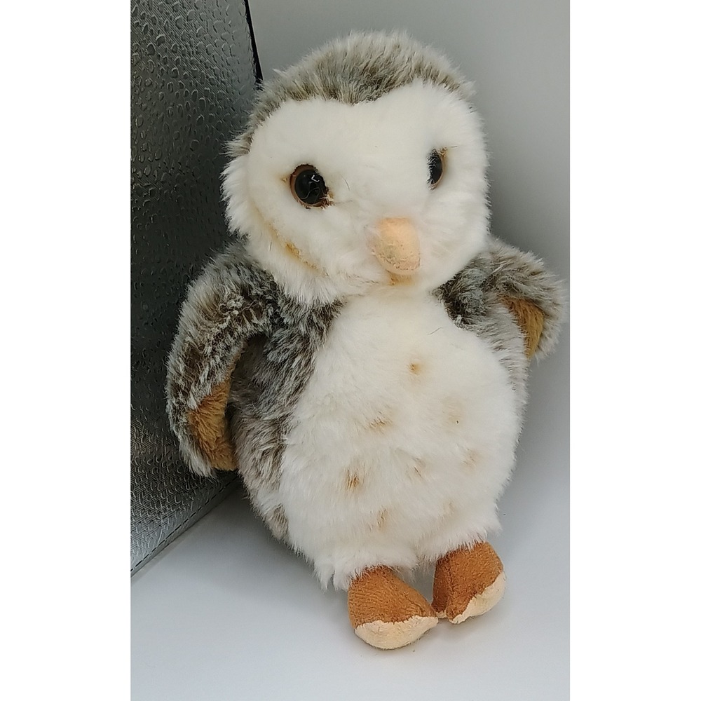 7" Wildlife Artists Realistic Plush Barn Owl Grey White Brown B3